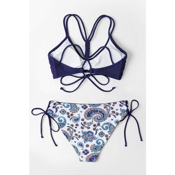 NWT CUPSHE Womens Two Piece Bikini Reversible Bottoms Swimsuit Size Medium - Picture 5 of 7